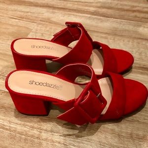 ShoeDazzle red heeled sandals